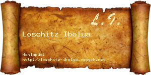 Loschitz Ibolya névjegykártya